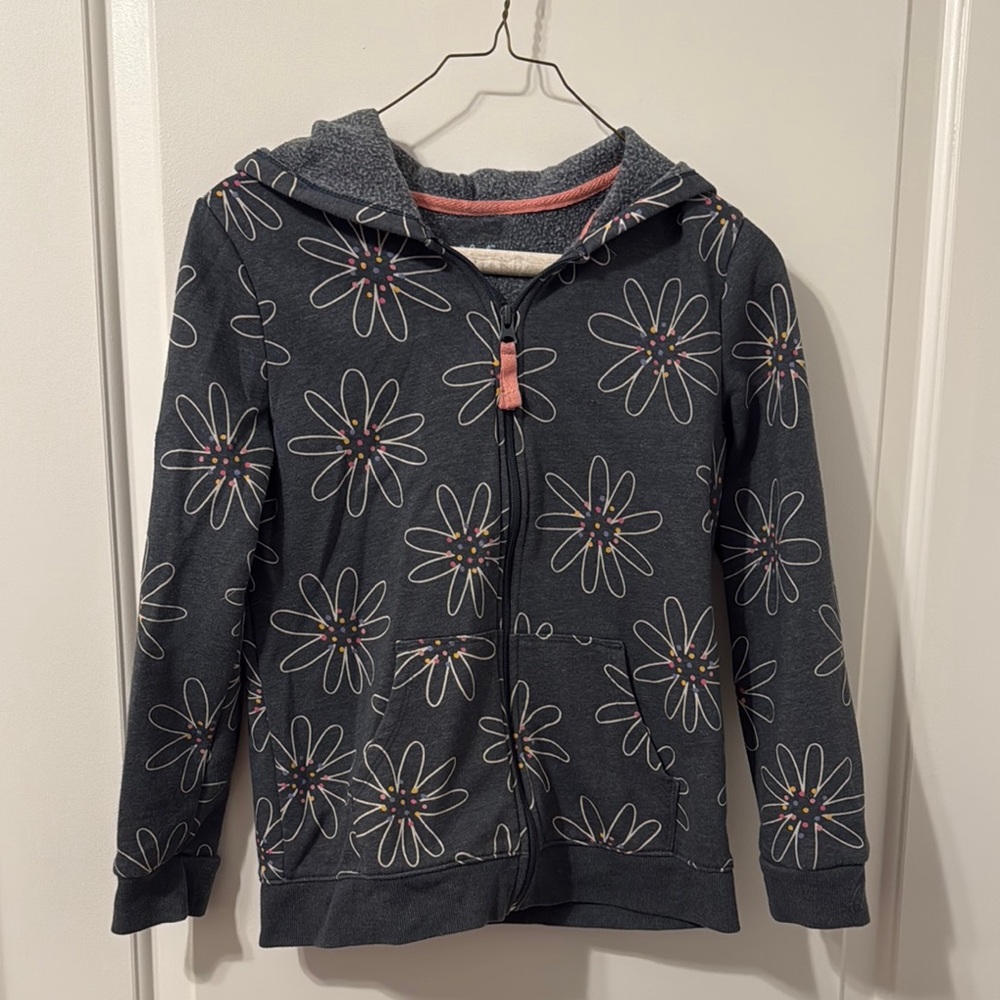 Floral Print Kids Hoodie - Dark Gray